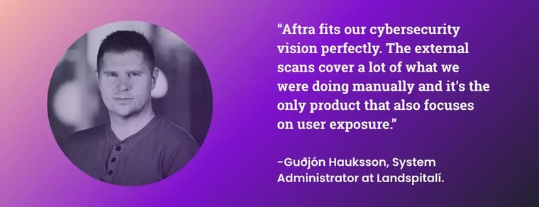 Image with Guðjón from Landspítali's headshot on left and quote on right