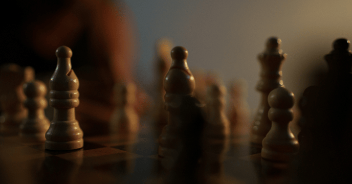 Photo of a chess board up close