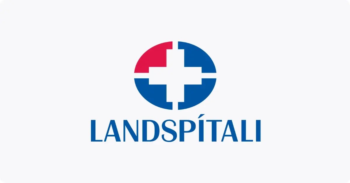 Landspitali logo on an off-white background