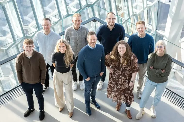 Photograph of Aftra team at Harpa