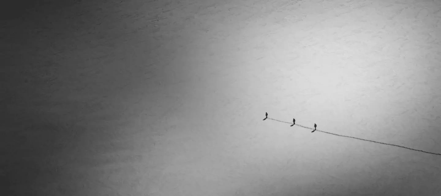 People walking on glacier