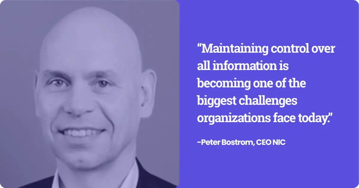 Headshot of man on left with quote on right