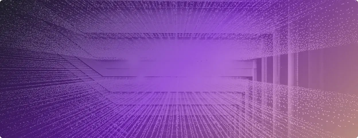 Abstract image of lights taken from below with purple gradient over it