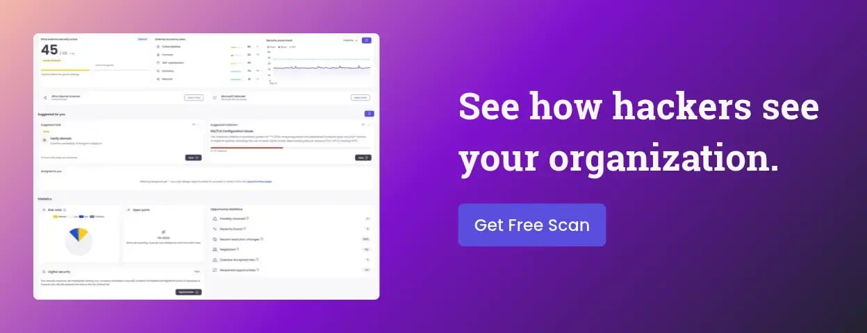 Aftra screenshot over purple gradient and CTA to get free scan