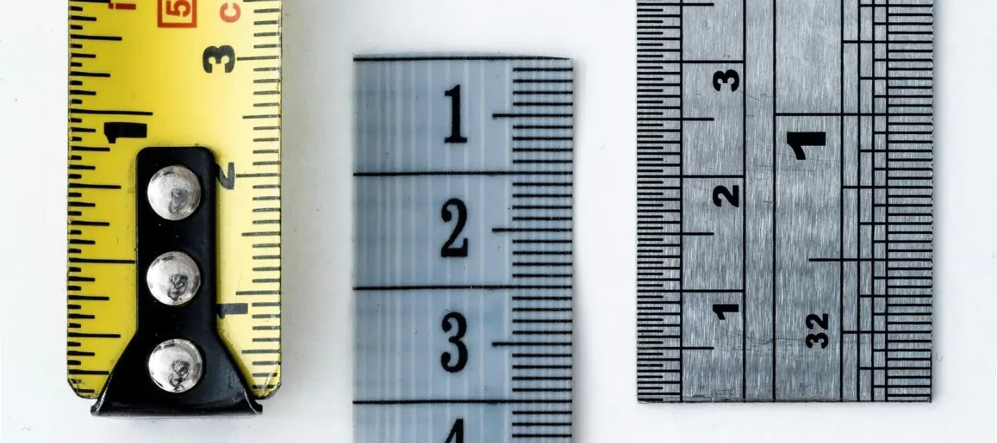 Photograph of 3 rulers