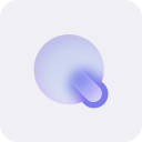 Abstract icon with 2 circles and purple gradients