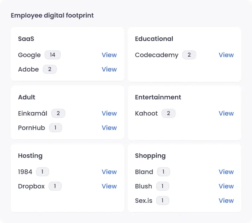 Illustration of digital footprint UI in Aftra