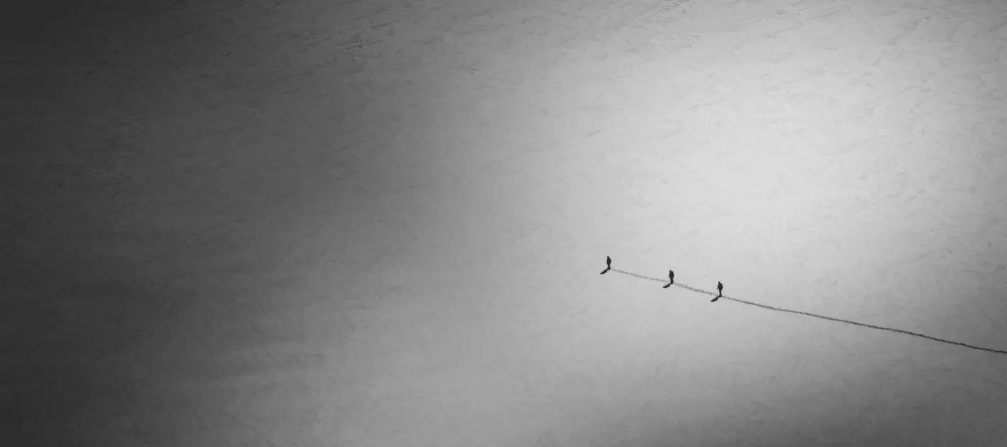 People walking on glacier